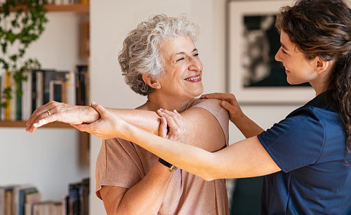 Senior woman doing physiotherapy